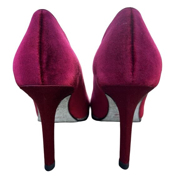 Rene Caovilla Velvet Strass Crystal Point-Toe Pump Women's Red Heel Size 5.5 - Picture 6 of 17